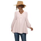 Women's Blouse Shirt with Casual Fit and Elegant Button Details