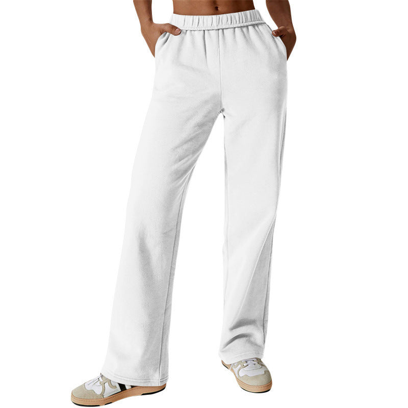 Women's Casual Trousers with Comfortable Fit and Side Pockets