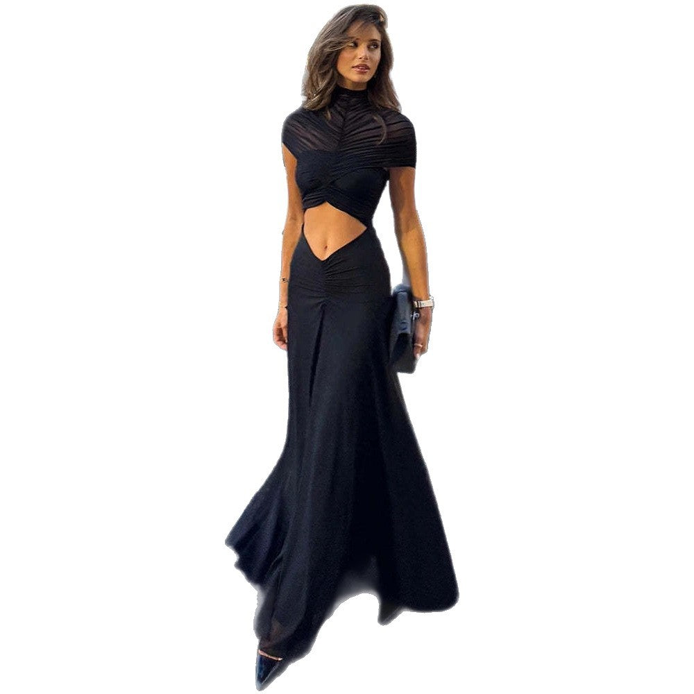 Women's Elegant Wrap Top and Flowing Skirt Set