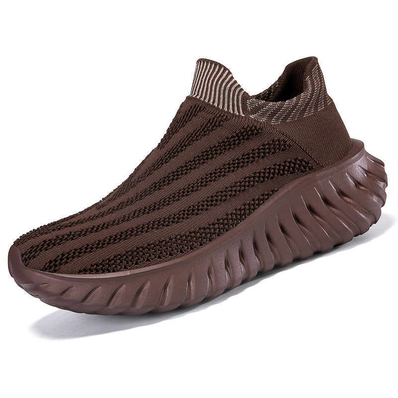 Women's Breathable Slip-On Sneakers with Elastic Shaft and Cushioning Sole