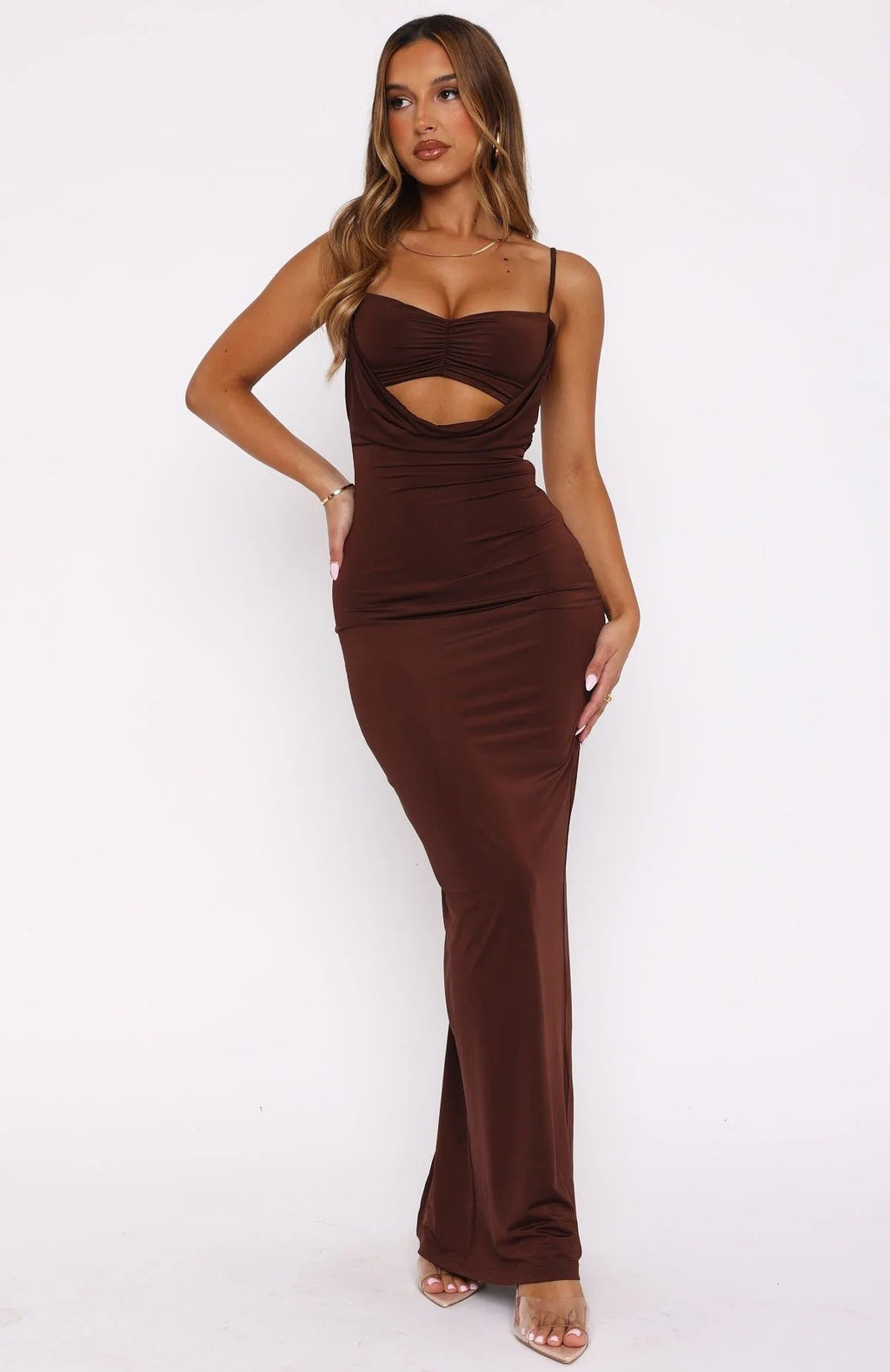 Form-Fitting Cut-Out Maxi Dress