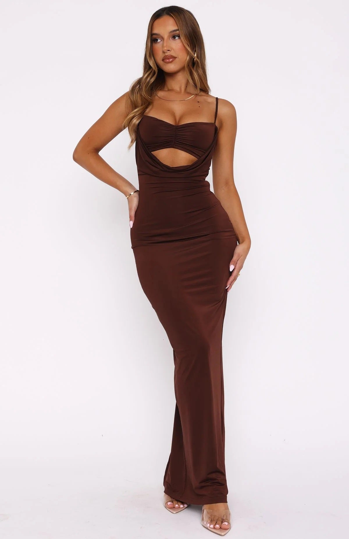 Form-Fitting Cut-Out Maxi Dress