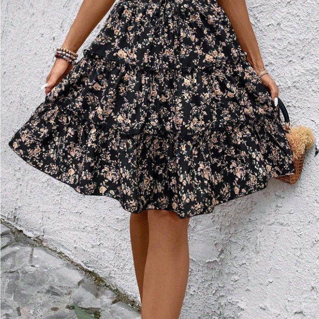 Women's Airy Wrap Skirt with Ruffle Details