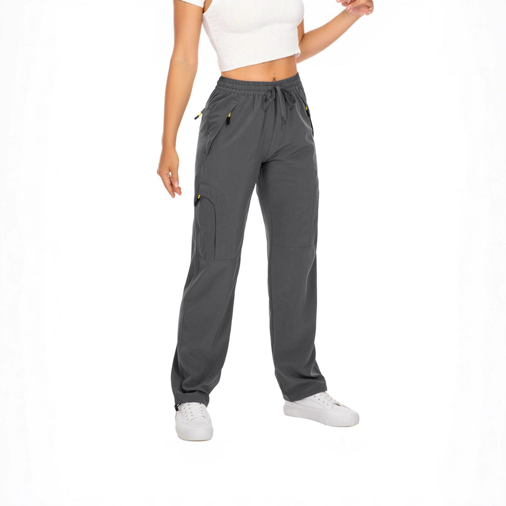 Women's Cargo Pants with Side Pockets and Elastic Waistband