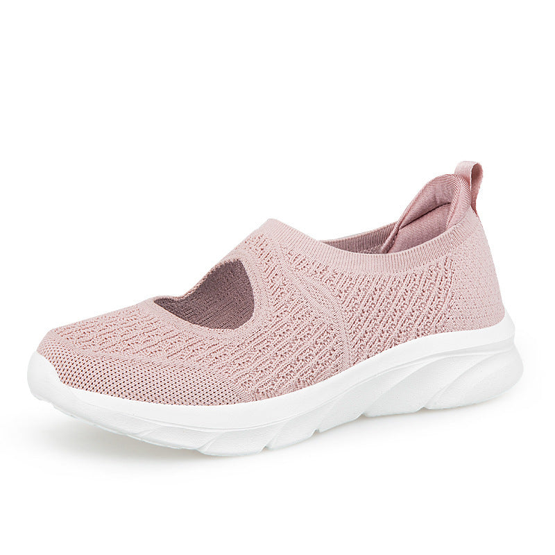 Breathable Women's Slip-On Sneakers with Elastic Upper and Cushioned Sole