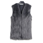 Elegant Faux Fur Vest with Open Front