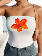 Women's Bandeau Top with Ghost Motif