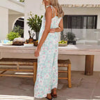 Women's Airy Summer Jumpsuit with Floral Print and Adjustable Straps