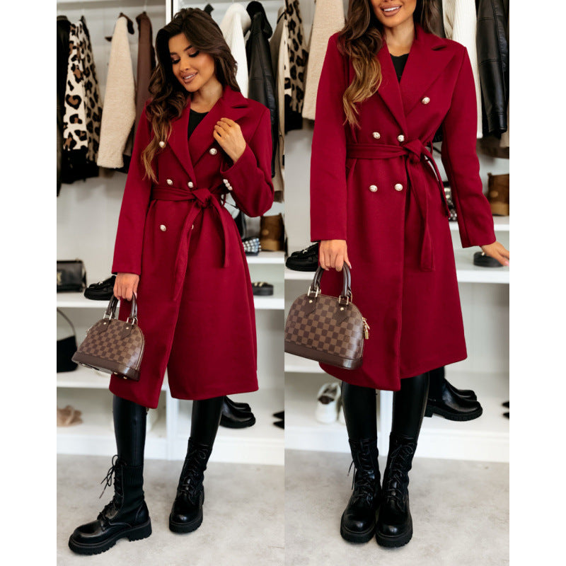 Elegant Asymmetrical Trench Coat with Belt