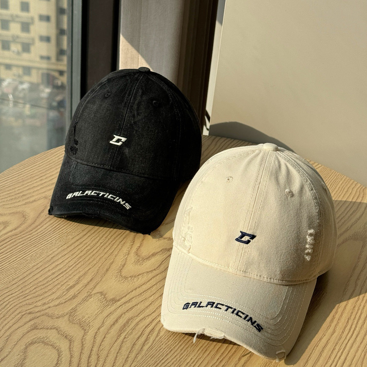 Men's Distressed Denim Baseball Cap