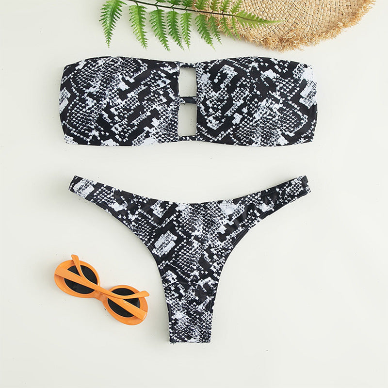 Women's Bandeau Bikini with Sophisticated Cut-Out Design