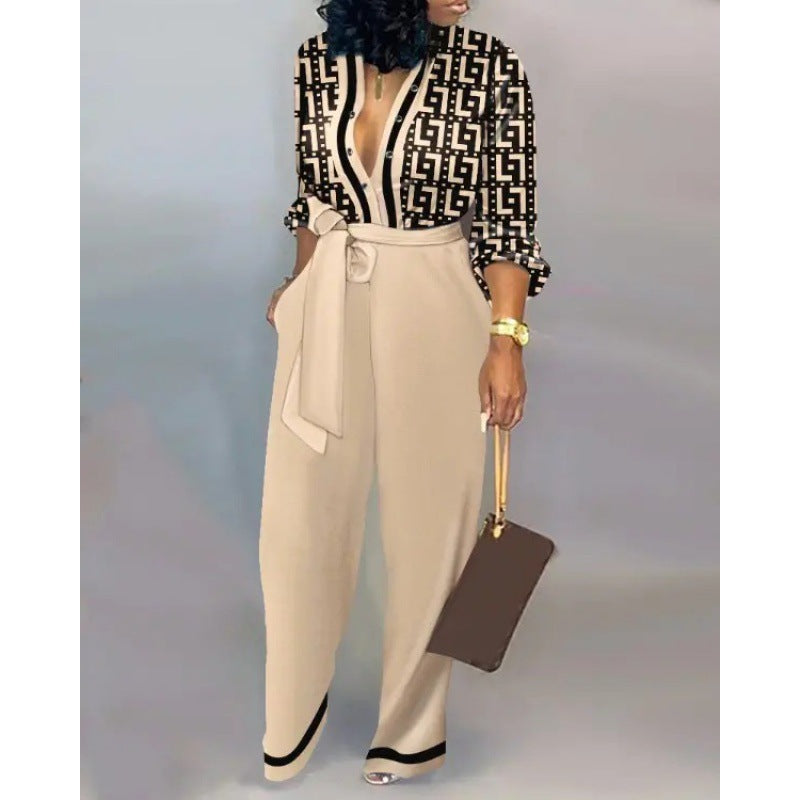 Women's Denim Jumpsuit with Fashionable Patchwork Design and Practical Pockets