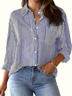 Women's Shirt with Modern Striped Pattern and Comfortable Fit