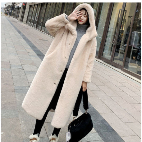 Women's Cozy Oversized Coat with High Collar and Side Pockets