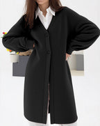 Women's Cozy Knit Cardigan with V-Neck and Button Closure