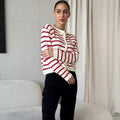 Striped Cardigan with Button Details