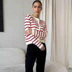 Striped Cardigan with Button Details