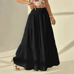 Women's Maxi Skirt with Voluminous Layered Design