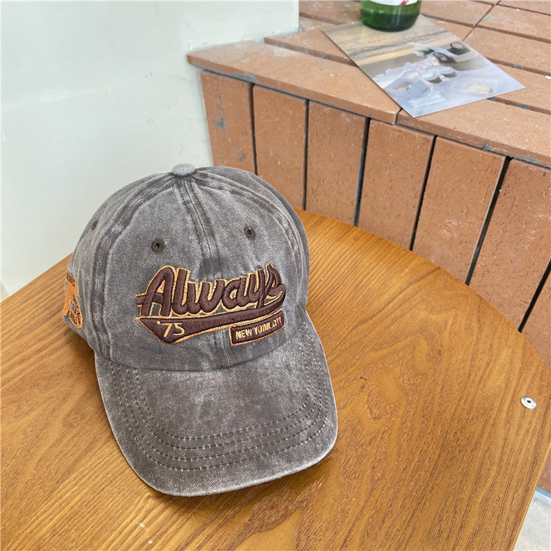 Men's Vintage-Inspired Distressed Cotton Baseball Cap