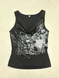 Women's Sleeveless Floral Crossover Top