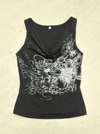 Women's Sleeveless Floral Crossover Top
