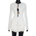 Women's Elegant Jumpsuit with Creative Cut-Outs and Ruching