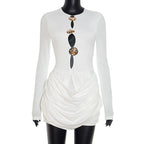 Women's Elegant Jumpsuit with Creative Cut-Outs and Ruching
