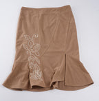 Elegant Floral Wrap Skirt with Wide Hem