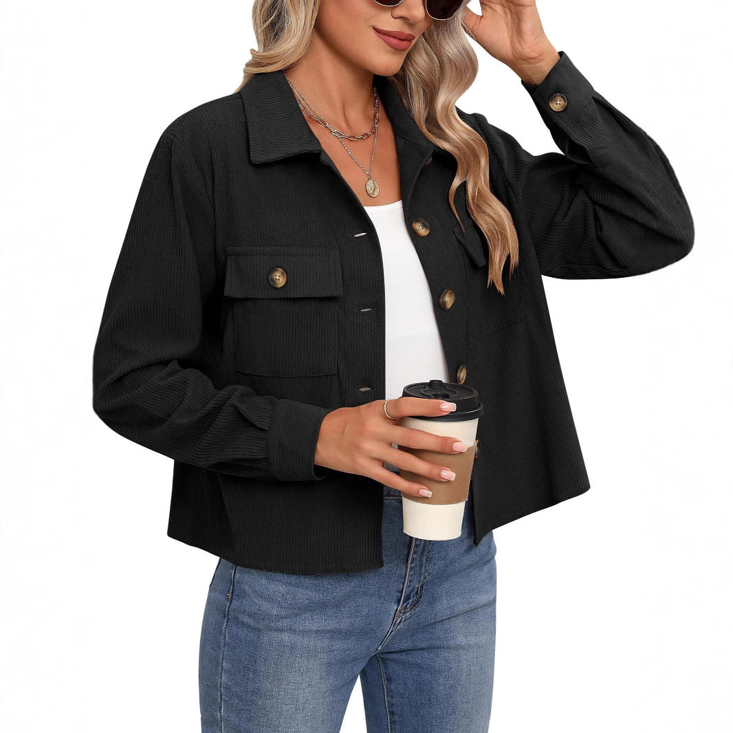 Women's Corduroy Jacket with Practical Chest Pockets