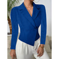 Women's Elegant Double-Breasted Blazer with Curved Hem