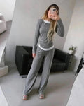 Women's Cozy Leisure Set with Sporty Design