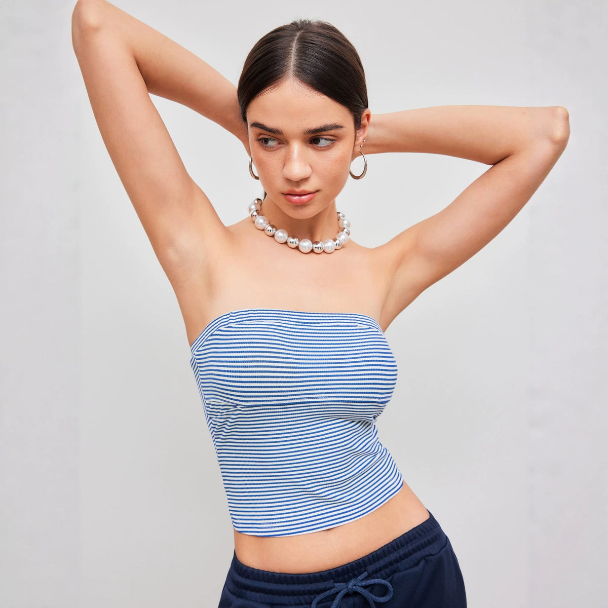 Women's Striped Bandeau Top