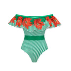 Women's Swimsuit with Ruffle Design and Matching Maxi Skirt