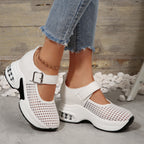 Women's Breathable Sneaker with Adjustable Strap and Cushioned Footbed