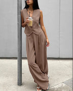 Women's Casual Jumpsuit with Elegant Blazer