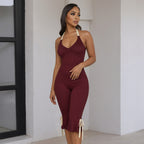 Women's Elegant Jumpsuit with Wrap Details and Flowing Legs