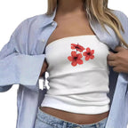 Women's Bandeau Top with Bold Statement Print