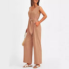 Women's Elegant Tailored Wide-Leg Jumpsuit