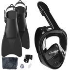 Snorkel set with full face mask and high-quality fins