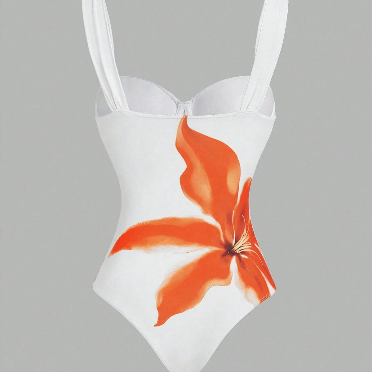 Women's Swimsuit with Elegant Floral Design and Matching Wrap Skirt