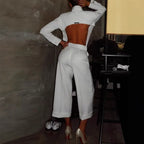Elegant Wide-Leg Jumpsuit with Classic Collar