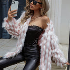 Women's Fluffy Faux Fur Jacket with Long Cut and Loose Design
