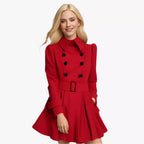Women's Modern Trench Coat with Tailored Fit and Double Buttons