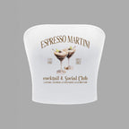 Women's Bandeau Top with Espresso Martini Print