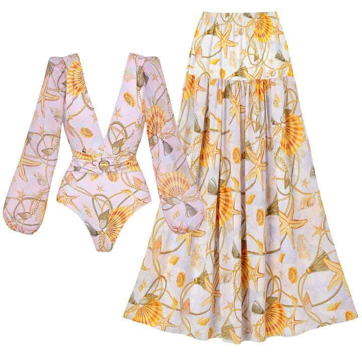 Women's Swimsuit and Maxi Skirt Set