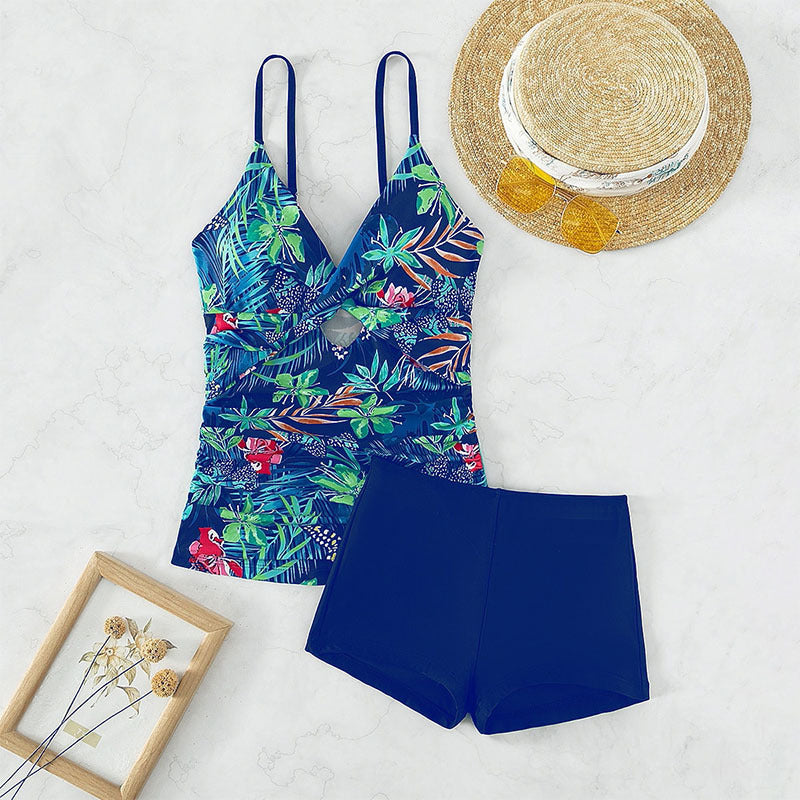 Women's Floral High-Leg Swimsuit Set