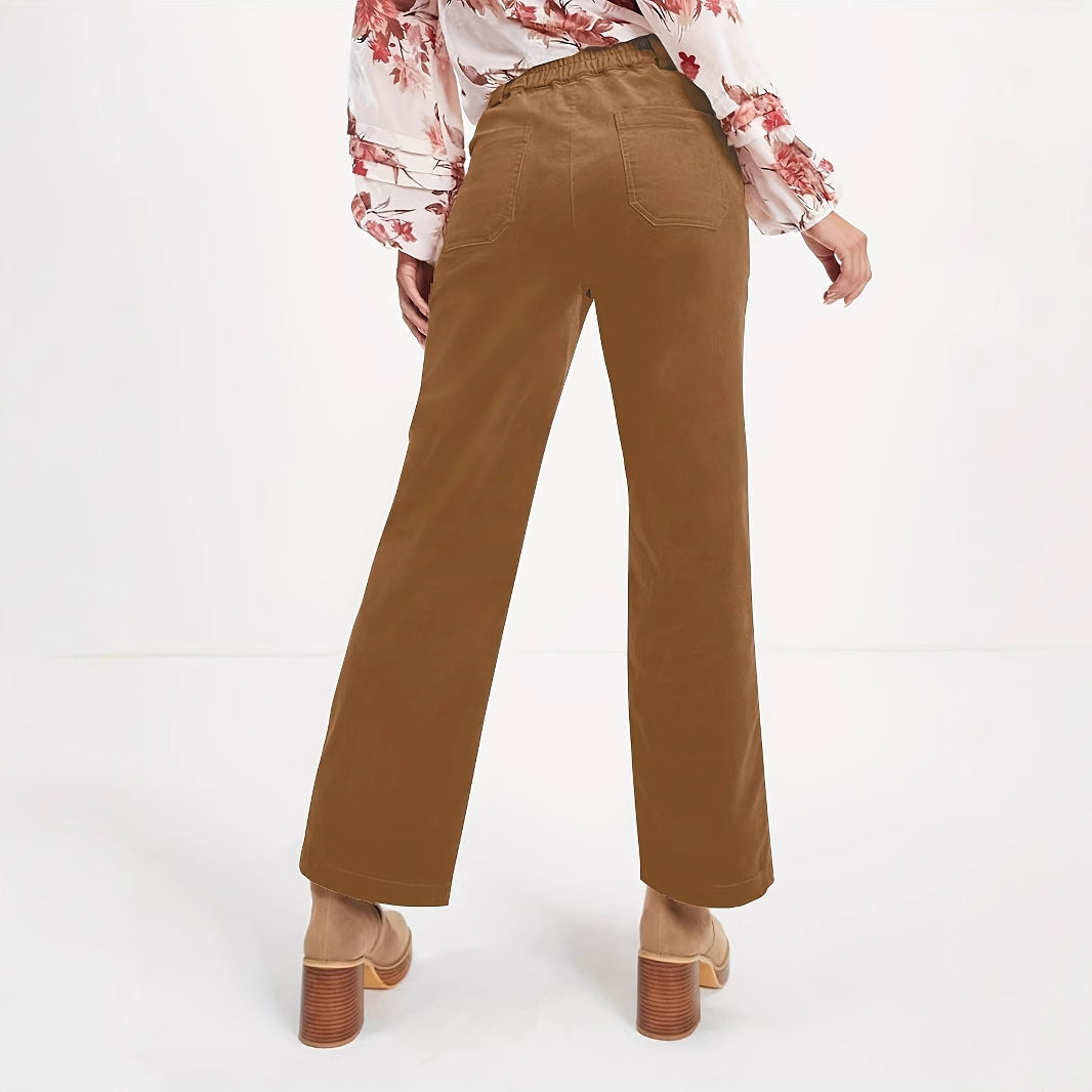 Women's High-Waisted Pleated Trousers