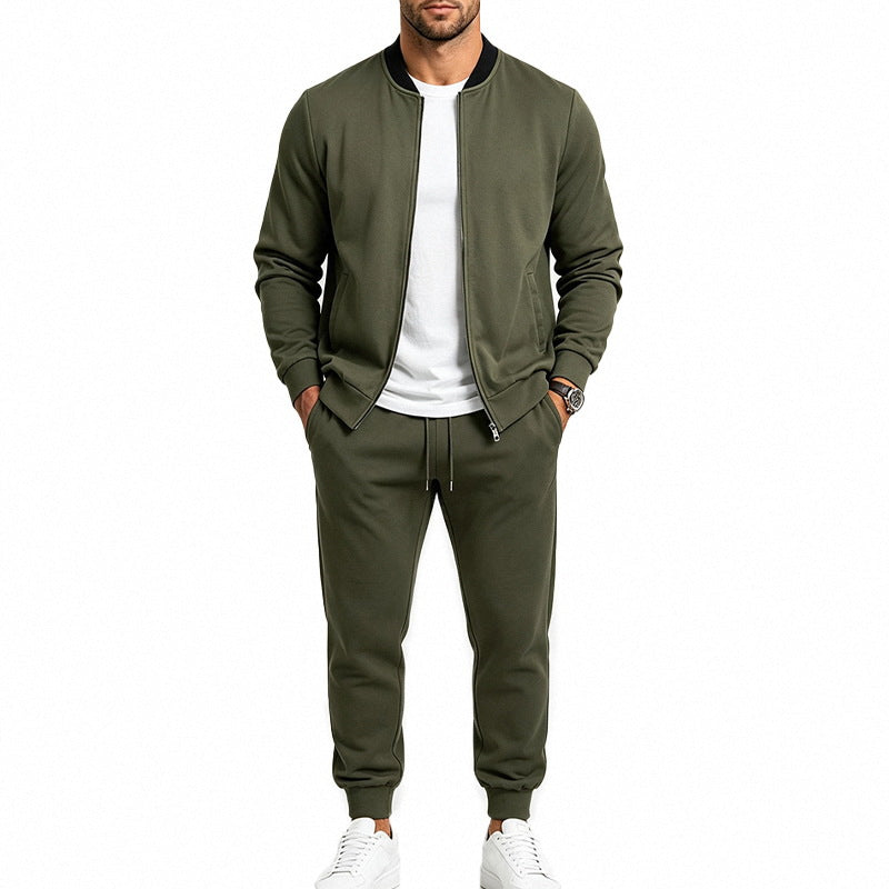 Men's Sweat Set with Bomber Jacket and Jogging Pants