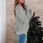 Women's V-Neck Fine Knit Pullover