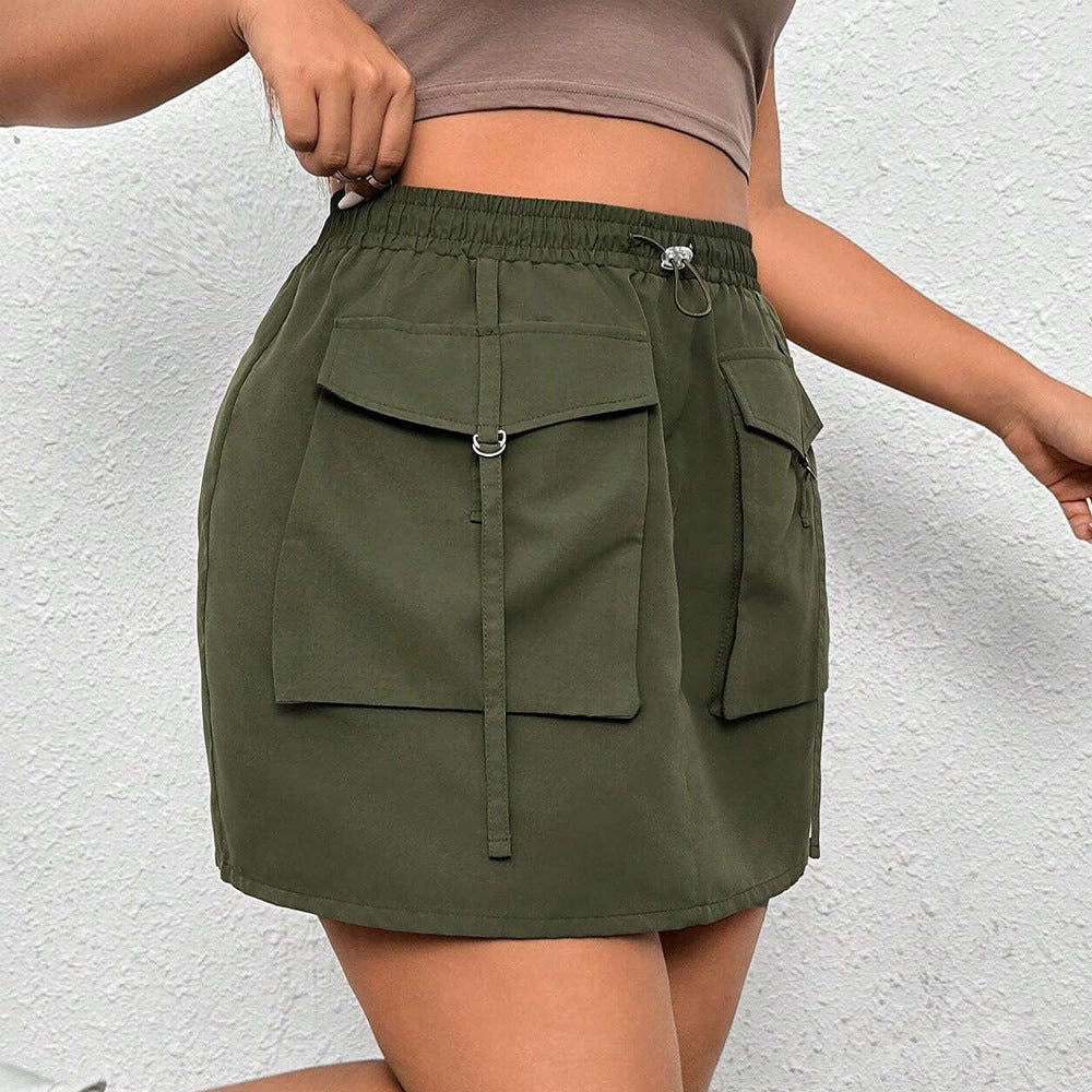 Women's Mini Skirt with Practical Pockets and Adjustable Waistband